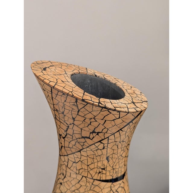 Paint R & Y Augousti Style Eggshell Lacquer Tall Sculptural Spindle Vase For Sale - Image 7 of 11