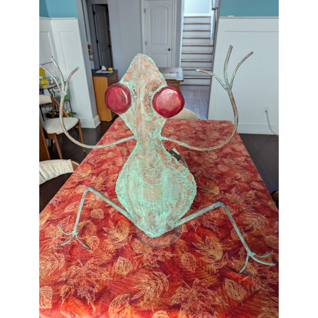 1980s Vintage Brutalist Torch-Cut Patinated Copper Frog Wall Sculpture For Sale - Image 10 of 12