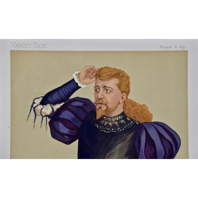 Victorian Sir Leslie Ward Hand Colored 19th c. Vanity Fair Caricature of an Opera Singer, "Polish Tenor", 1891 For Sale - Image 3 of 6