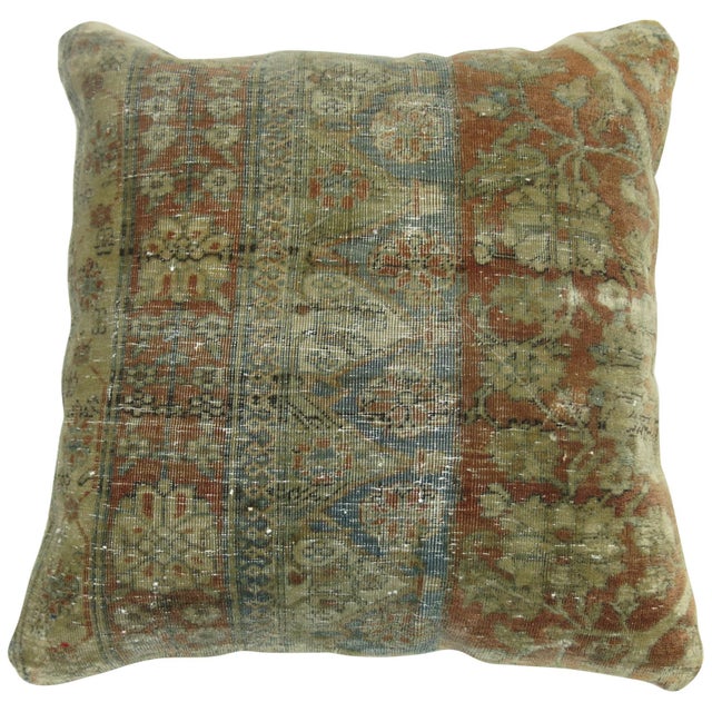 Pillow made from a 19th-century Mohtasham Kashan rug. 18'' x 18''