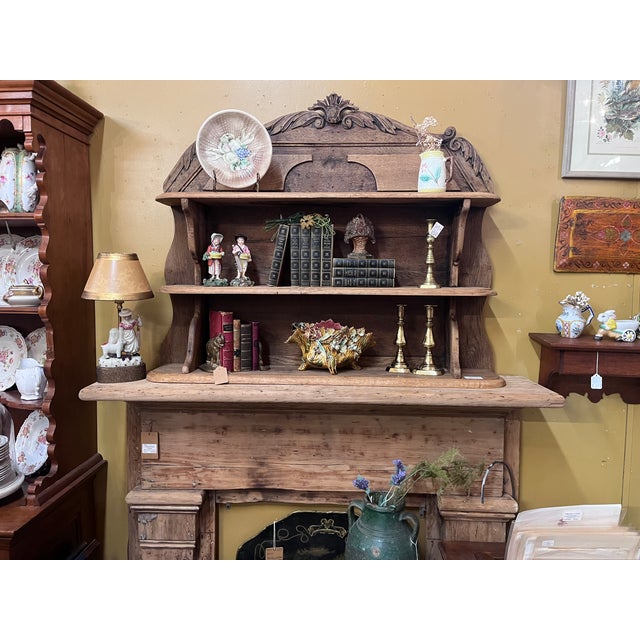 French Country Early 1900s French Pine Plate Rack/Wall Shelves For Sale - Image 3 of 14