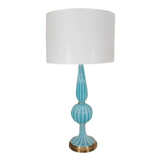 Blue Murano Glass Lamp For Sale