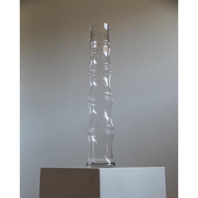Vintage Italian Bamboo-Shaped Glass Vase, 1980s For Sale - Image 10 of 11