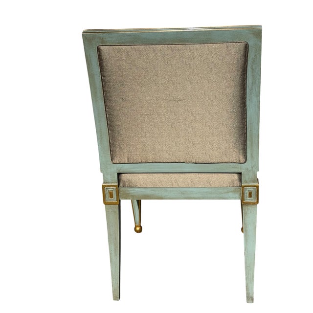 Neoclassical Pair of Hendrix Allardyce Neoclassical Venetian Style Painted Arm Chairs For Sale - Image 3 of 3