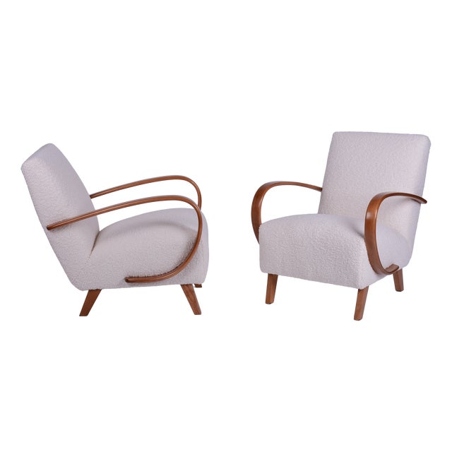 Art Deco Model C Armchairs by J.Halabala for Up Zavody, Czech, 1940s, Set of 2 For Sale