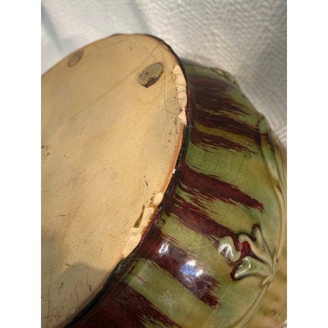 Early 20th Century Arts and Crafts Blended Drip Glazed Center Bowl or Jardiniere Attributed to Weller Pottery For Sale - Image 10 of 11