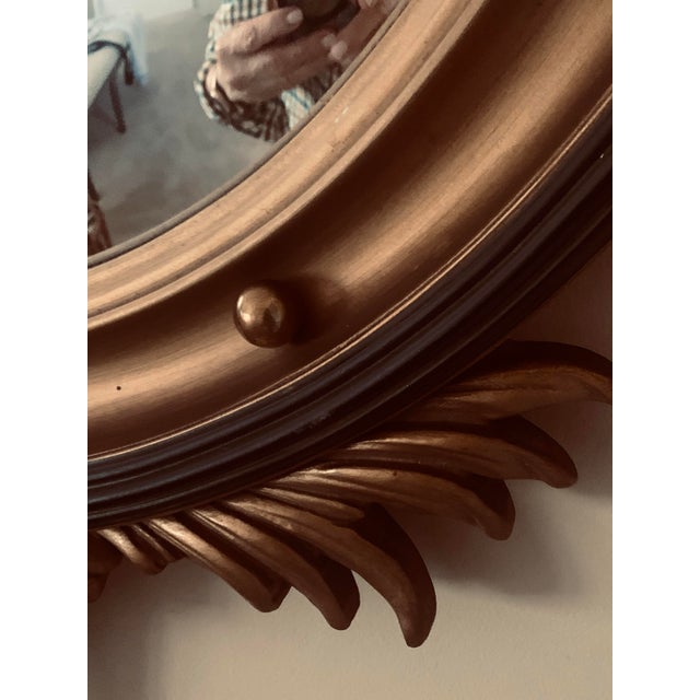 Wood Regency Federal Convex Gilt Mirror Eagle Ball & Chain For Sale - Image 7 of 8