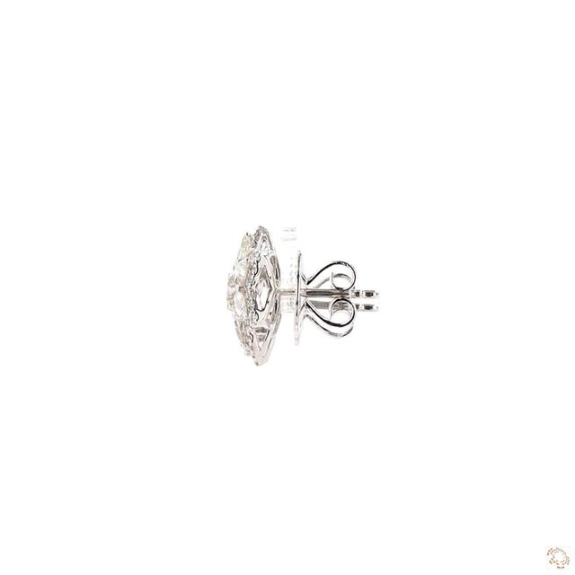 2.5 Carat Round Brilliant Cut Diamond Gold Earrings, Pair For Sale - Image 4 of 9