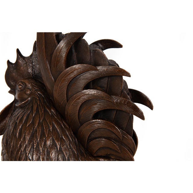 Japanese Antique Meiji Period Bronze Sculpture Okimono of a Rooster For Sale - Image 11 of 18