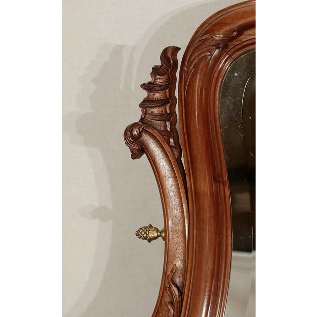 Brown Rocaille Style Walnut Psyche Chest of Drawers from Maison Guinand-Le Glas, 1900s For Sale - Image 8 of 18