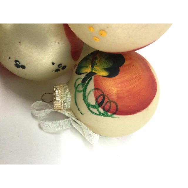 Vintage Hand Painted Glass Christmas Tree Ornaments - Set of 8 For Sale - Image 4 of 10