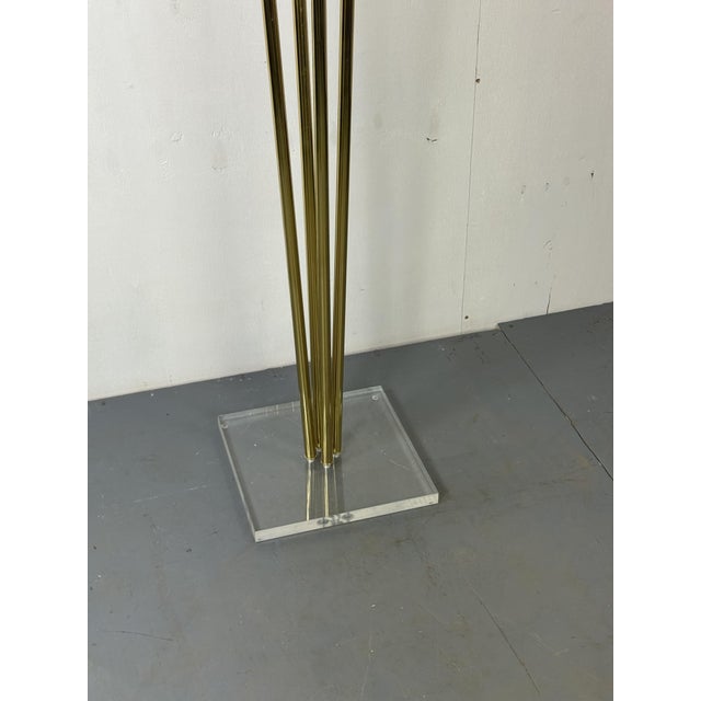 Metal Mid-Century Hollywood Regency Standing Acrylic and Brass Coat Stand, 1970s For Sale - Image 7 of 11