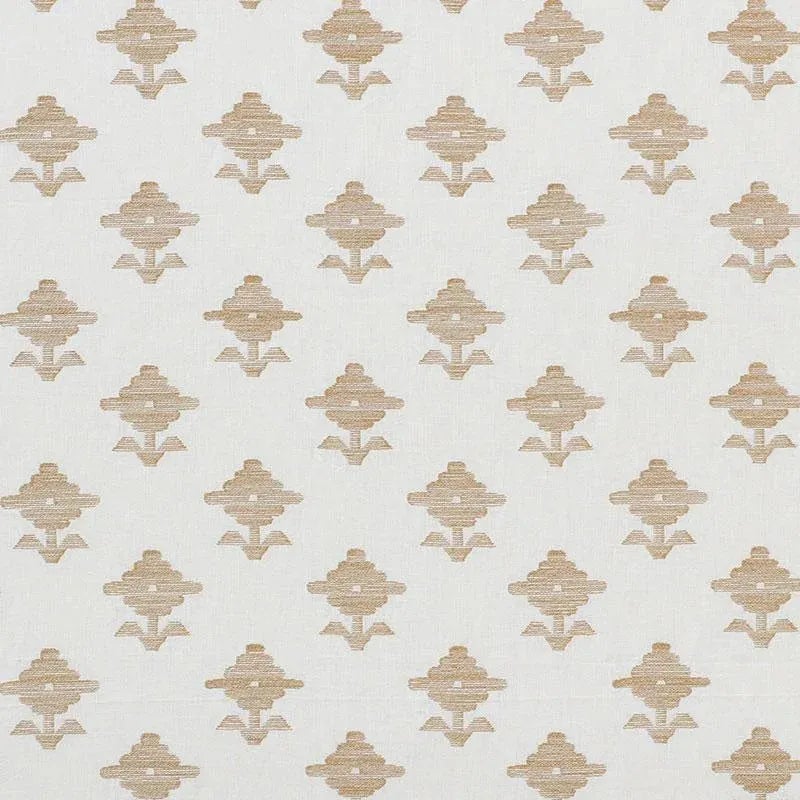 Sample - Schumacher Rubia Embroidery Fabric in Ivory | Chairish