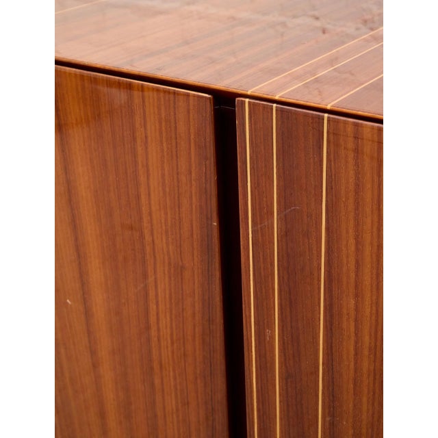 Vintage Italian High-Gloss Wood Three-Door Credenza For Sale - Image 12 of 12