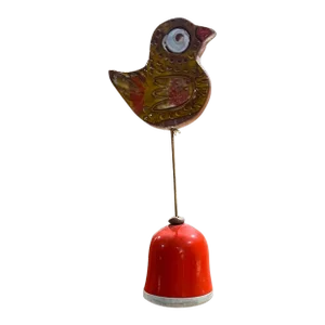 1960s Pacific Stoneware Art Pottery Birdie Wind Chime