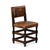 This handsome antique dining chair featuring a dark, richly patinated wood frame with turned legs and distinctive double...
