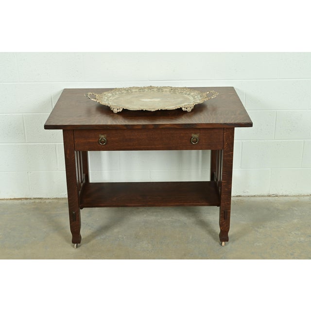 Tiffany & Co. Style Antique Victorian Repoussé Silverplate Serving Tray For Sale - Image 11 of 12