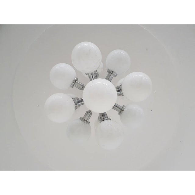 Mid-Century Sputnik Metal Pendant Light with 13 Glass Globes, 1970s For Sale - Image 3 of 3