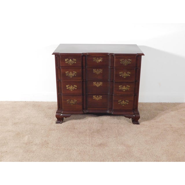 Ethan Allen Dark Cherry Goddard Style Chippendale Dresser Chest Nightstand For Sale In South Bend - Image 6 of 15