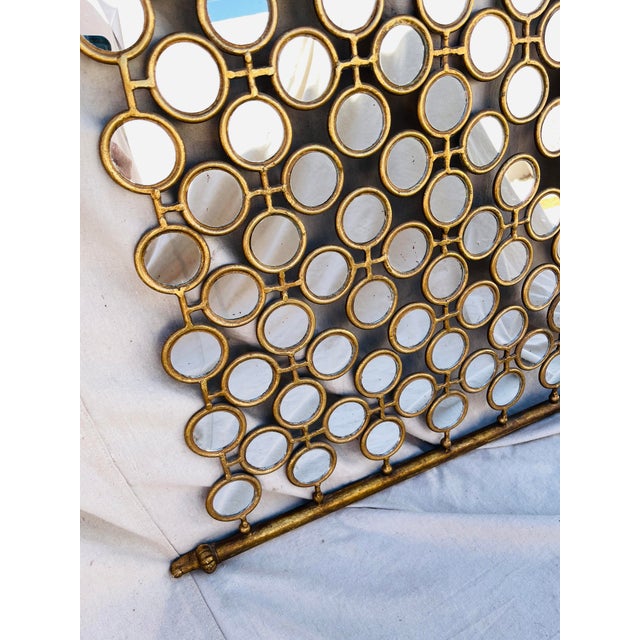 1990s Restoration Hardware Style Gold Metal Mini Mirror Wall Tapestry