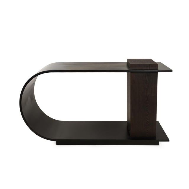 Wood Obsidian Curve Table For Sale - Image 7 of 10