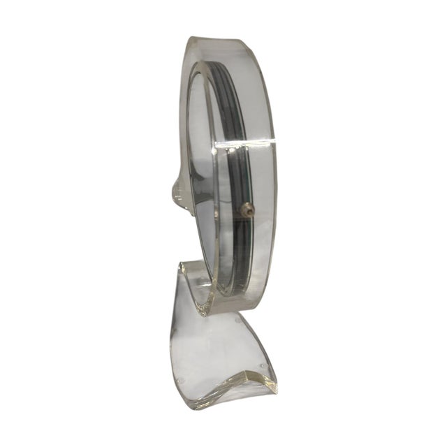 MCM Acrylic Two Sided Swan Shape Vanity Mirror With Magnification For Sale - Image 4 of 5