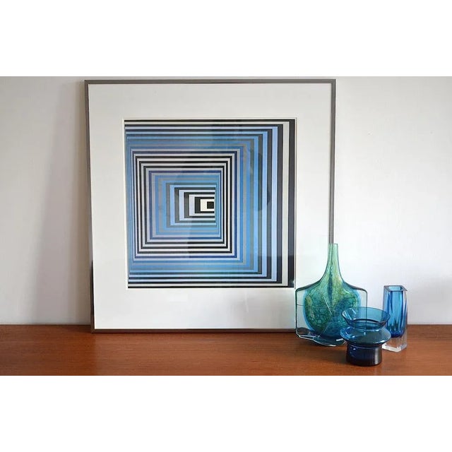 Very nice art print poster print the artist Victor Vasarely from the 1970s, imposed by the company Shorewood...