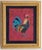 American Rooster Bird Chicken Americana Folk Art Turquoise Red Black Original Oil Painting Cleo Plowden For Sale - Image 3 of 3