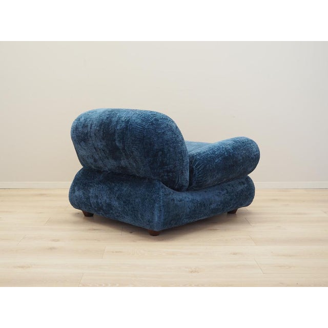 Textile Italian Blue Armchair, Italy, 1970s For Sale - Image 7 of 15