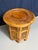 This item is a small hand-carved folding table from Hoshiarpur, India, created around 1950. The table features intricate...