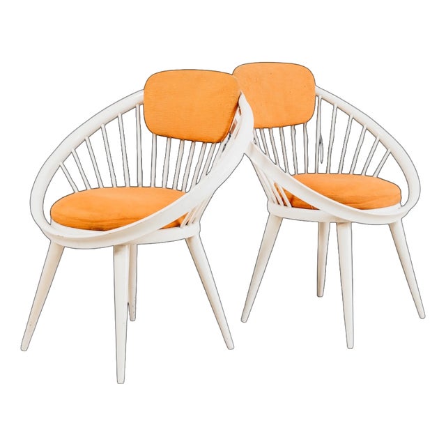 Scandinavian Circle Chair Armchairs by Yngve Ekström, 1960s, Set of 2 For Sale