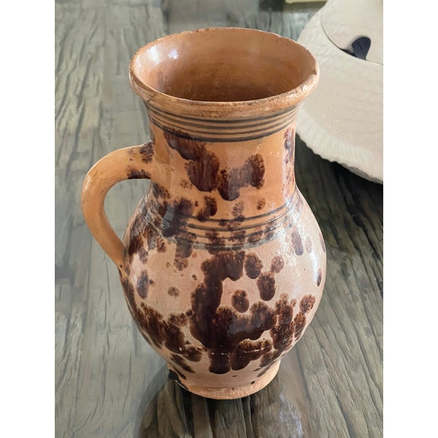 Antique Folk Art Glazed Ceramic Jar Pitcher For Sale - Image 4 of 4