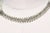Faceted round prasiolite (green amethyst) beads with diamond rondelles in between and a pave`- set bead at each collarbone...