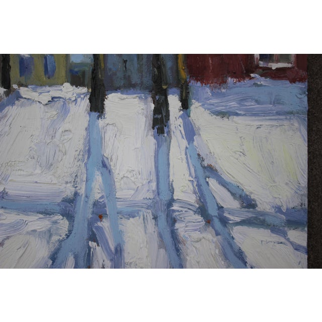 Contemporary Contemporary Winterscape Oil Painting Landscape For Sale - Image 3 of 11