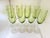1990s Set of 8 Vintage Olive Green Stemmed Hand Blown Glass Champagne Flutes For Sale - Image 4 of 4