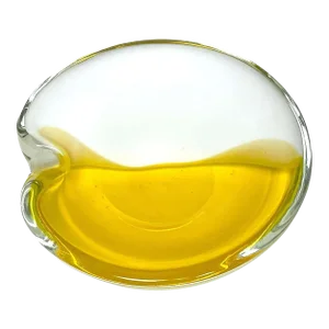 1960s White & Yellow 'Bipartite' Murano Glass Ashtray by Seguso