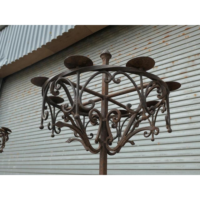 Tall Medieval Iron Candelabra For Sale - Image 9 of 10