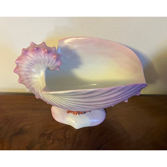 Antique 19th Century Wedgwood Pearlware Centerpiece - Pink Nautilus Sea Shell Compote Tureen With Clam Shell Under Tray For Sale - Image 17 of 18