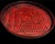 This vintage round serving tray features a dark red woven bamboo texture, commonly known as rantai shikki lacquerware....