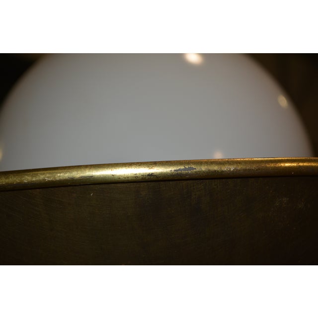 1970s Mid-Century Modern Attributed to Belgochrom Mid Century Brass Tall Uplighter Floor Lamp W/ Glass Globe For Sale - Image 4 of 18