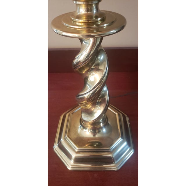 Stiffel Brass Barley Twist Table Lamp - 2 Available For Sale - Image 11 of 12
