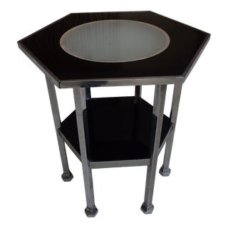 Hexagonal Side Table with Lighting, 1930s For Sale
