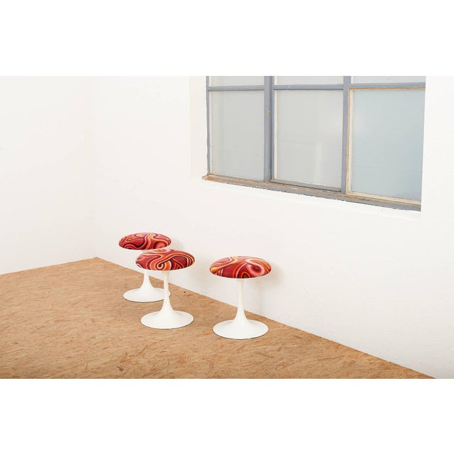 Aluminum and Fabric Tulip Stool For Sale - Image 11 of 13