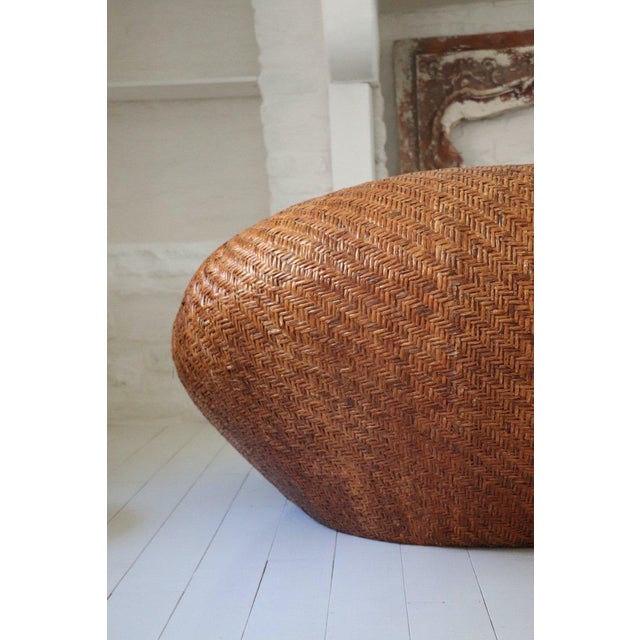 Tan Vintage Woven Wicker Sofa, 1970s For Sale - Image 8 of 13