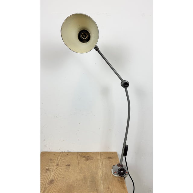 Large Grey Industrial Workshop Table Lamp, 1960s For Sale - Image 10 of 18