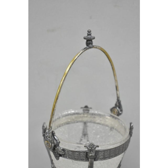 Antique Simpson Hall Miller Art Nouveau Silver Plated Sugar Bowl W Glass Insert For Sale - Image 11 of 17
