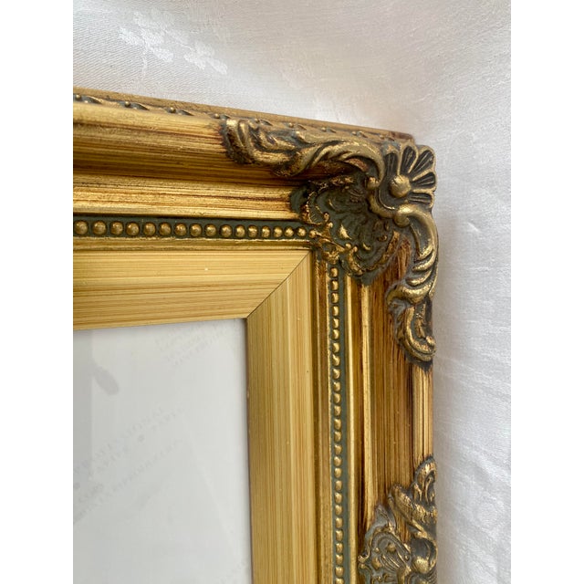 Gold Vintage Exquistely Elgant Ornate Gold Gilt Style Wood Picture Frame - Fits 8x10 For Sale - Image 8 of 17