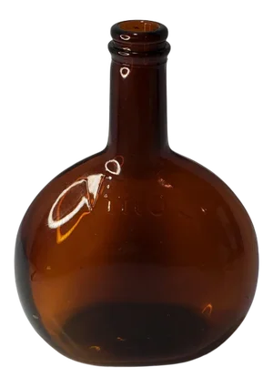 Late 19th Century Round Vinol Brown Glass Bottle
