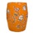 Asian Style Orange Garden Stool For Sale
