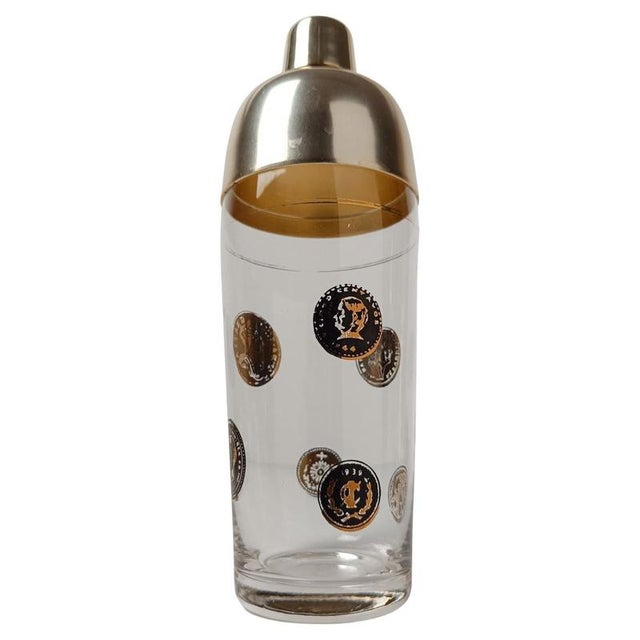 Mid-Century Italian Glass Cocktail Shaker with Coins Decor, 1950s For Sale - Image 18 of 18